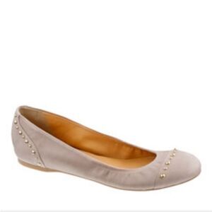 J. Crew Made In Italy Cece Studded Ballet Flats In Taupe Size 8